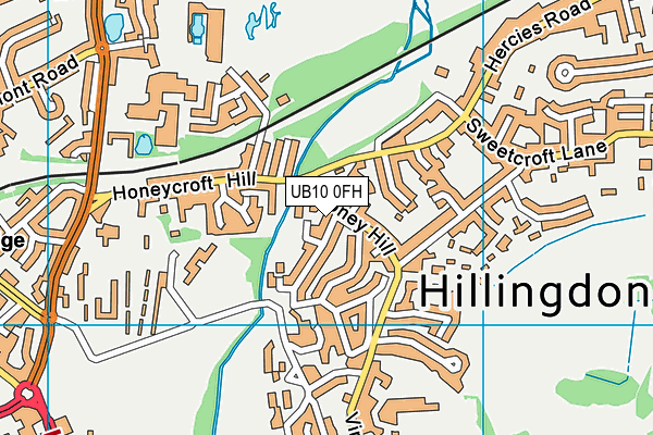 UB10 0FH map - OS VectorMap District (Ordnance Survey)