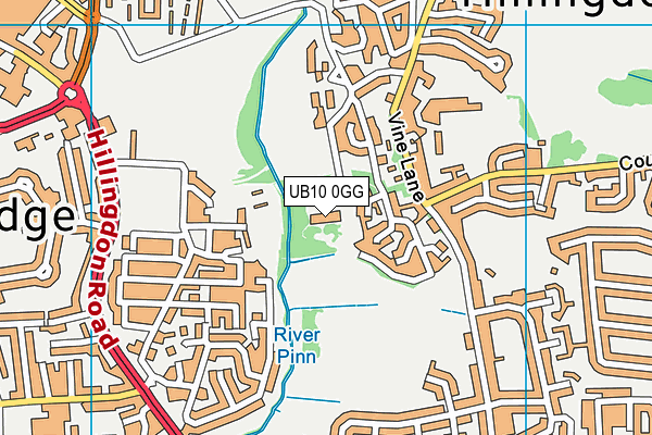 UB10 0GG map - OS VectorMap District (Ordnance Survey)