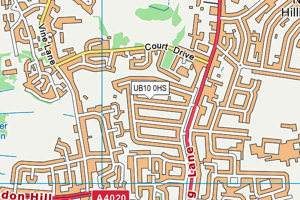 UB10 0HS map - OS VectorMap District (Ordnance Survey)