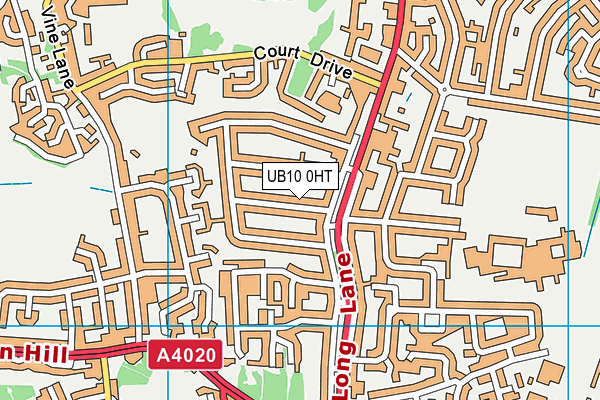 UB10 0HT map - OS VectorMap District (Ordnance Survey)