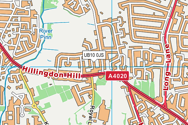 UB10 0JS map - OS VectorMap District (Ordnance Survey)