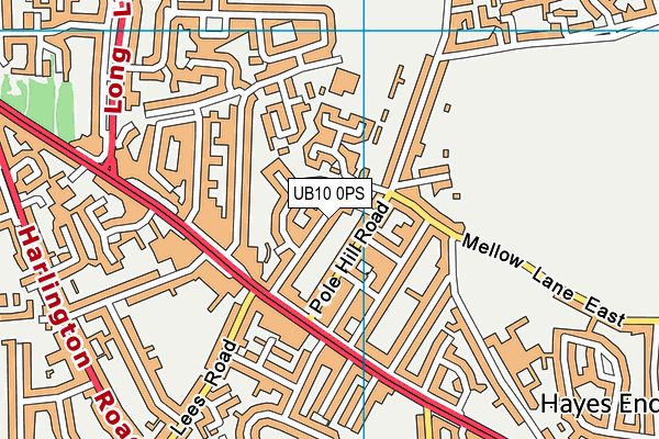 UB10 0PS map - OS VectorMap District (Ordnance Survey)