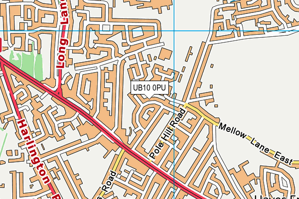 UB10 0PU map - OS VectorMap District (Ordnance Survey)