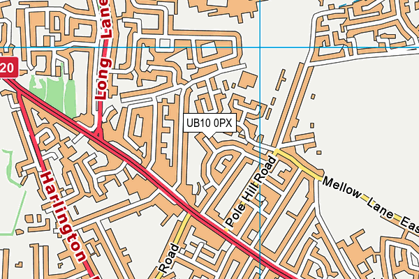 UB10 0PX map - OS VectorMap District (Ordnance Survey)