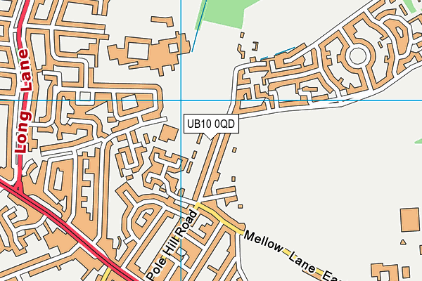 UB10 0QD map - OS VectorMap District (Ordnance Survey)