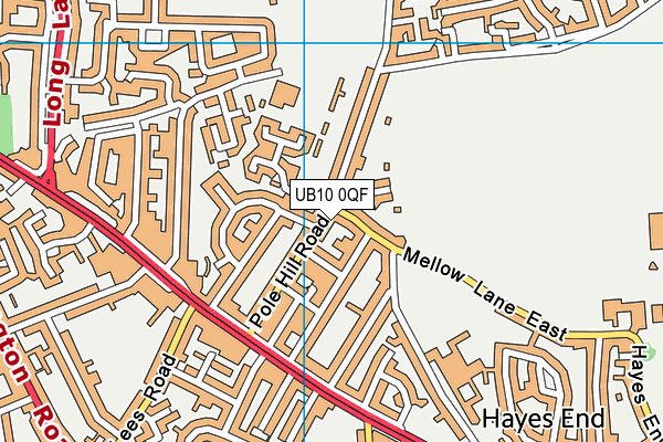 UB10 0QF map - OS VectorMap District (Ordnance Survey)