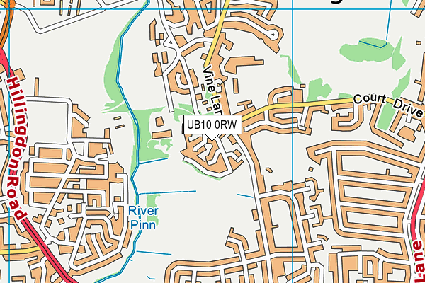 UB10 0RW map - OS VectorMap District (Ordnance Survey)