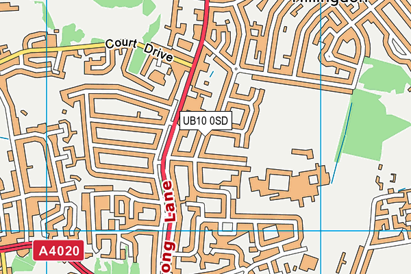 UB10 0SD map - OS VectorMap District (Ordnance Survey)