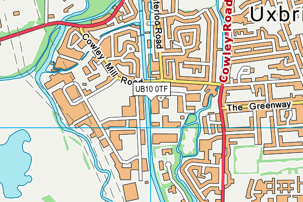 UB10 0TF map - OS VectorMap District (Ordnance Survey)