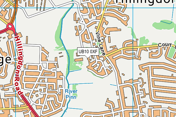 UB10 0XF map - OS VectorMap District (Ordnance Survey)