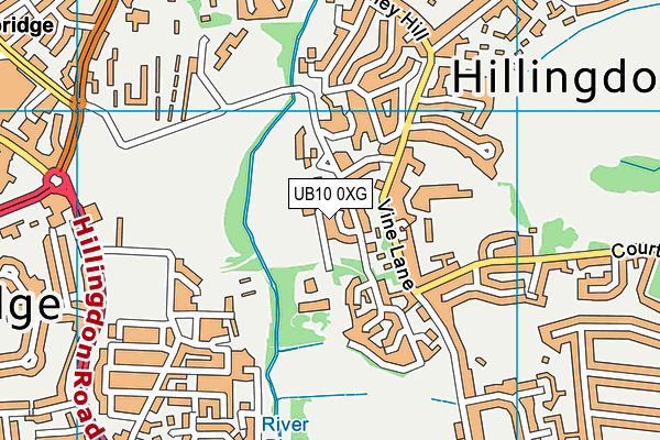 UB10 0XG map - OS VectorMap District (Ordnance Survey)