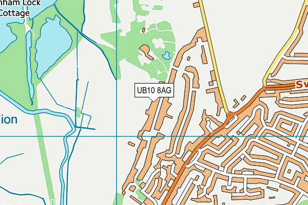 UB10 8AG map - OS VectorMap District (Ordnance Survey)