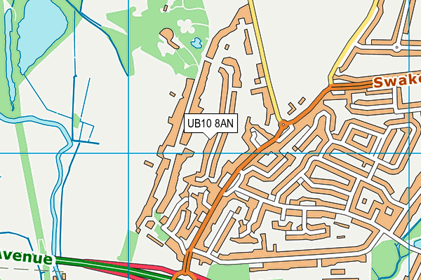 UB10 8AN map - OS VectorMap District (Ordnance Survey)