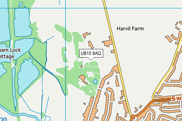 UB10 8AQ map - OS VectorMap District (Ordnance Survey)