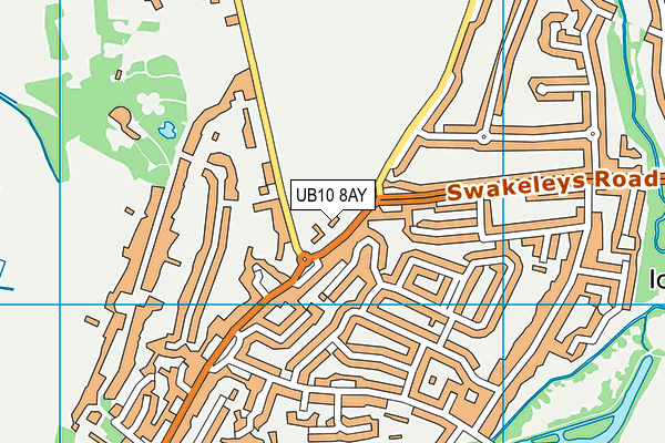 UB10 8AY map - OS VectorMap District (Ordnance Survey)