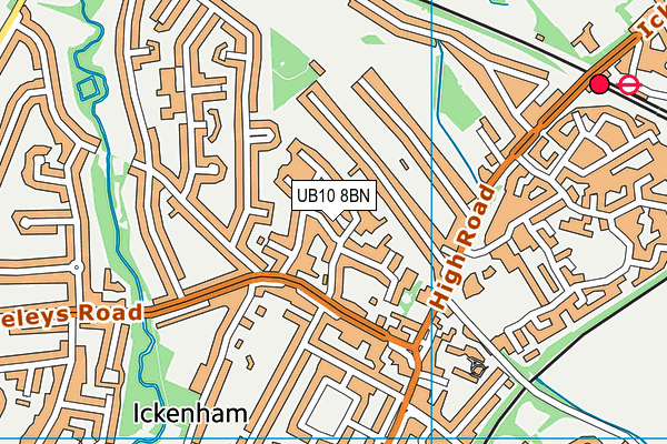 UB10 8BN map - OS VectorMap District (Ordnance Survey)