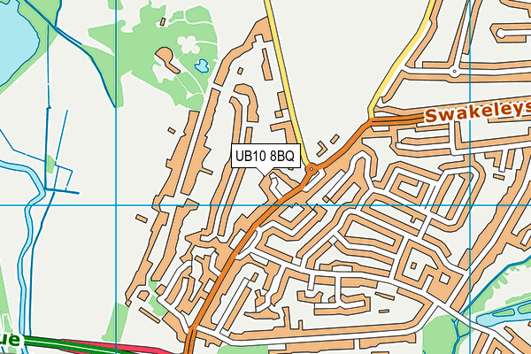UB10 8BQ map - OS VectorMap District (Ordnance Survey)