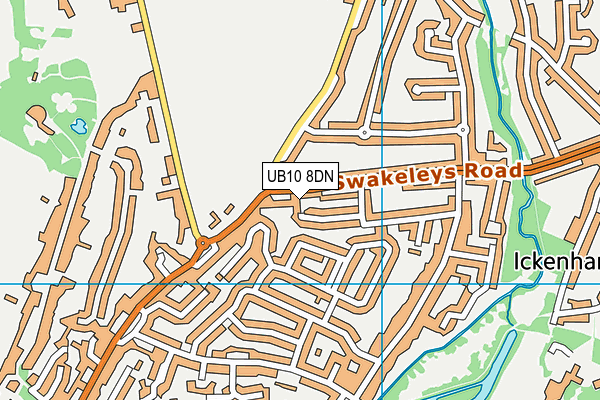 UB10 8DN map - OS VectorMap District (Ordnance Survey)