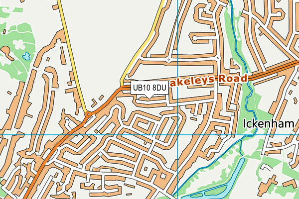UB10 8DU map - OS VectorMap District (Ordnance Survey)