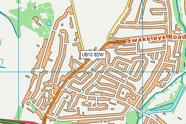 UB10 8DW map - OS VectorMap District (Ordnance Survey)