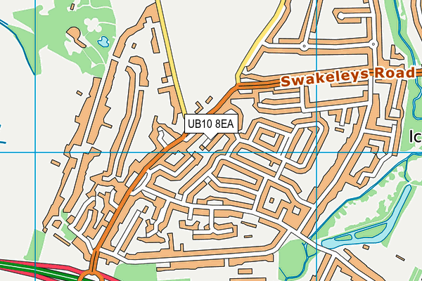 UB10 8EA map - OS VectorMap District (Ordnance Survey)
