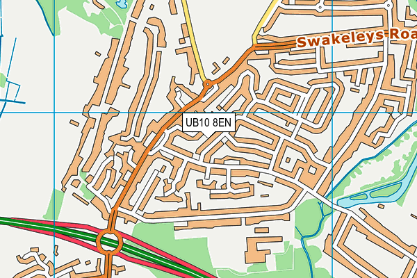 UB10 8EN map - OS VectorMap District (Ordnance Survey)