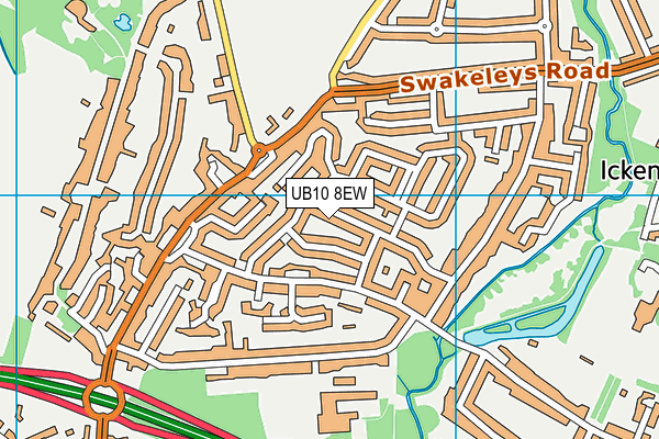 UB10 8EW map - OS VectorMap District (Ordnance Survey)