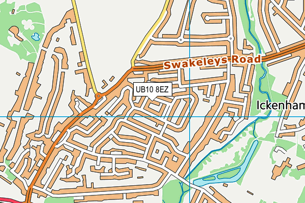UB10 8EZ map - OS VectorMap District (Ordnance Survey)