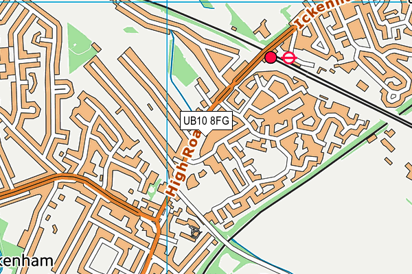 UB10 8FG map - OS VectorMap District (Ordnance Survey)