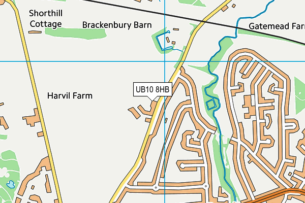 UB10 8HB map - OS VectorMap District (Ordnance Survey)