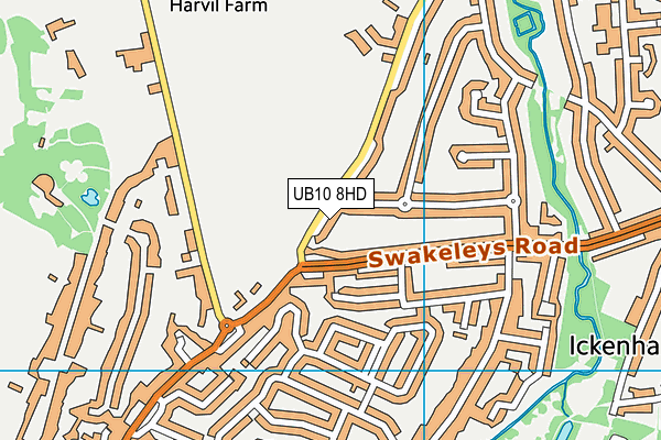 UB10 8HD map - OS VectorMap District (Ordnance Survey)