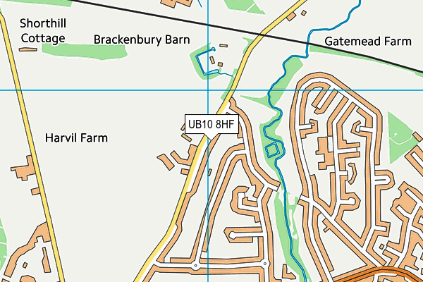 UB10 8HF map - OS VectorMap District (Ordnance Survey)