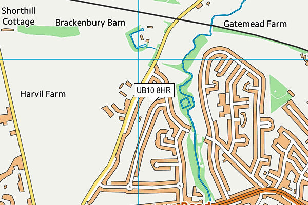 UB10 8HR map - OS VectorMap District (Ordnance Survey)