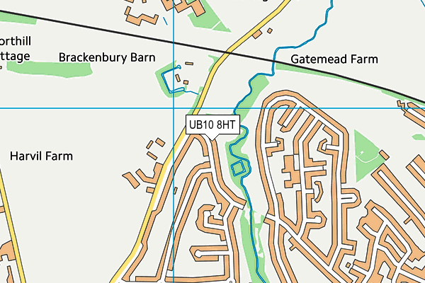 UB10 8HT map - OS VectorMap District (Ordnance Survey)