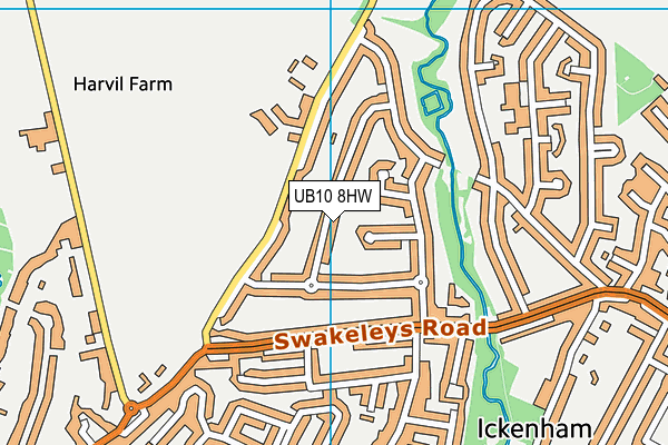 UB10 8HW map - OS VectorMap District (Ordnance Survey)