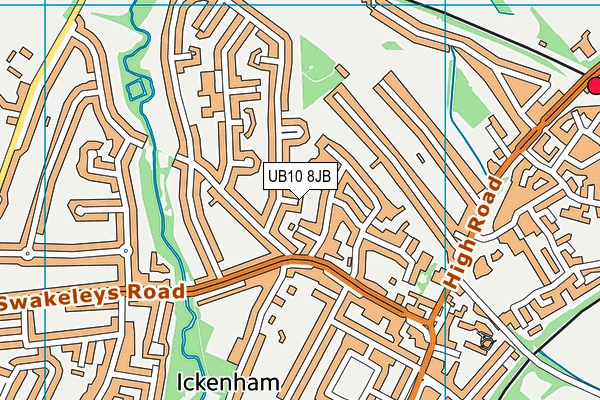 UB10 8JB map - OS VectorMap District (Ordnance Survey)
