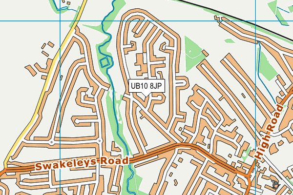UB10 8JP map - OS VectorMap District (Ordnance Survey)