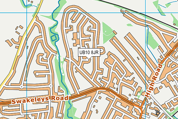 UB10 8JR map - OS VectorMap District (Ordnance Survey)