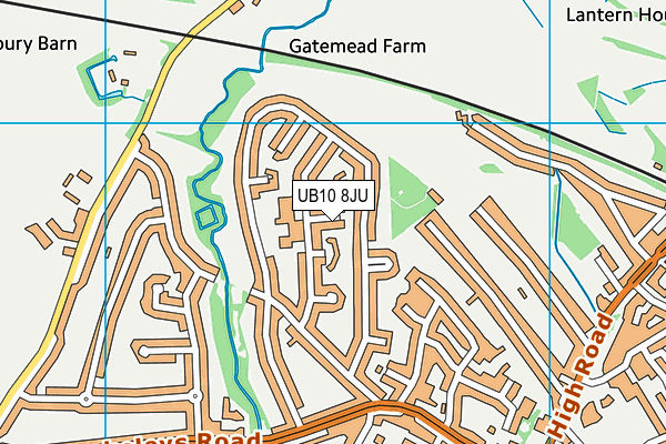 UB10 8JU map - OS VectorMap District (Ordnance Survey)