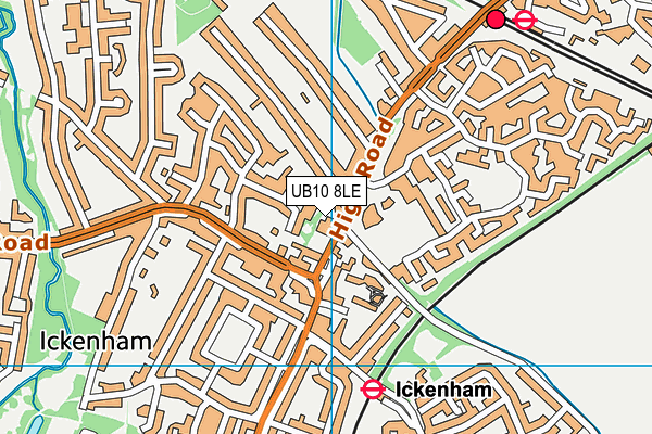 UB10 8LE map - OS VectorMap District (Ordnance Survey)