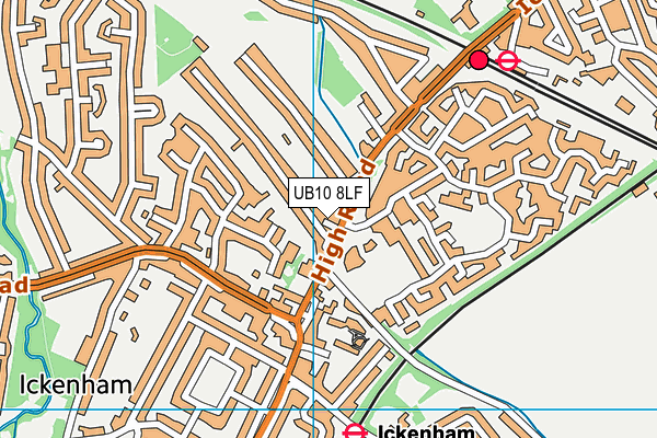 UB10 8LF map - OS VectorMap District (Ordnance Survey)