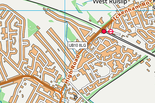 UB10 8LG map - OS VectorMap District (Ordnance Survey)
