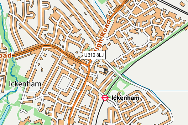 UB10 8LJ map - OS VectorMap District (Ordnance Survey)