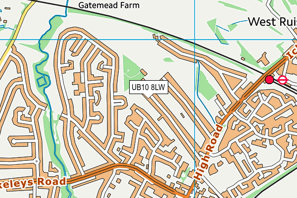 Ickenham Green map (UB10 8LW) - OS VectorMap District (Ordnance Survey)