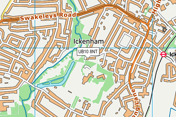 UB10 8NT map - OS VectorMap District (Ordnance Survey)