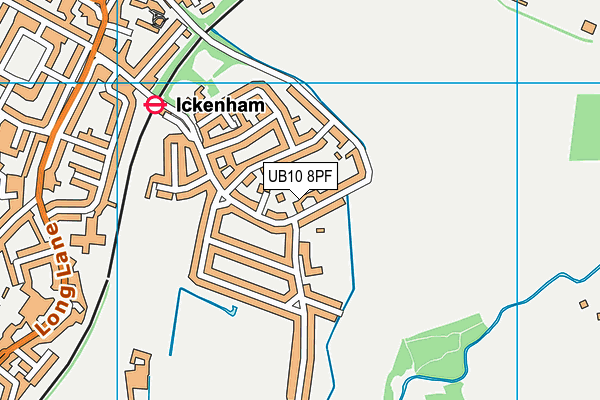 UB10 8PF map - OS VectorMap District (Ordnance Survey)