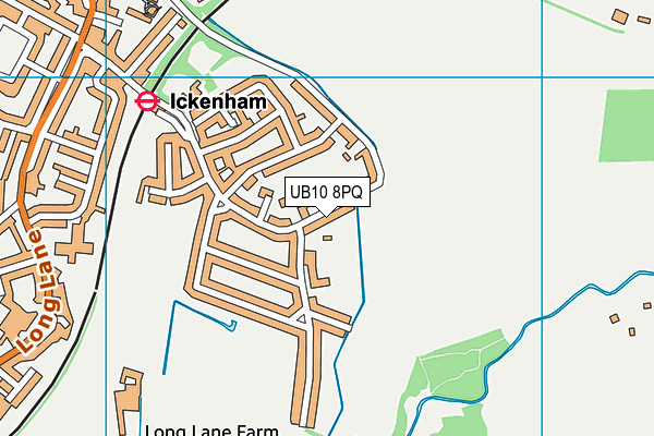 UB10 8PQ map - OS VectorMap District (Ordnance Survey)