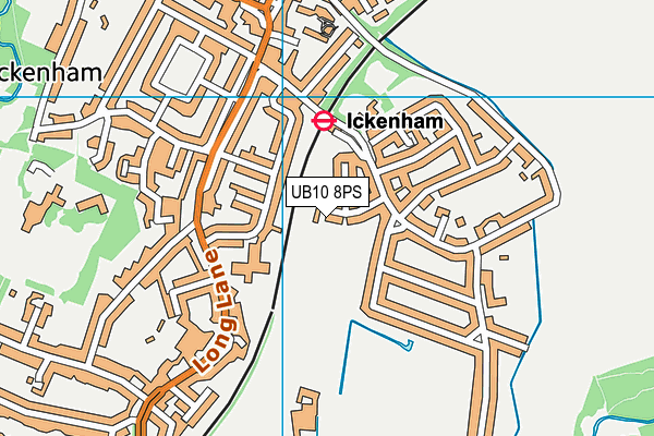 UB10 8PS map - OS VectorMap District (Ordnance Survey)