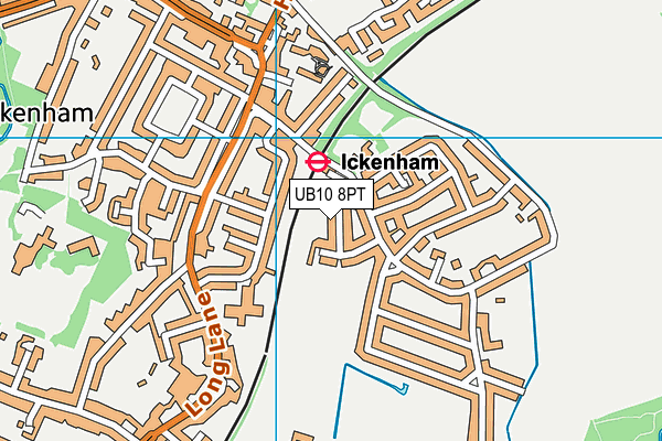 UB10 8PT map - OS VectorMap District (Ordnance Survey)