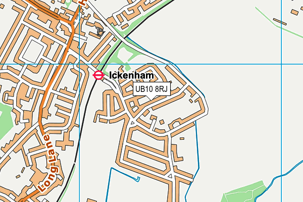 UB10 8RJ map - OS VectorMap District (Ordnance Survey)